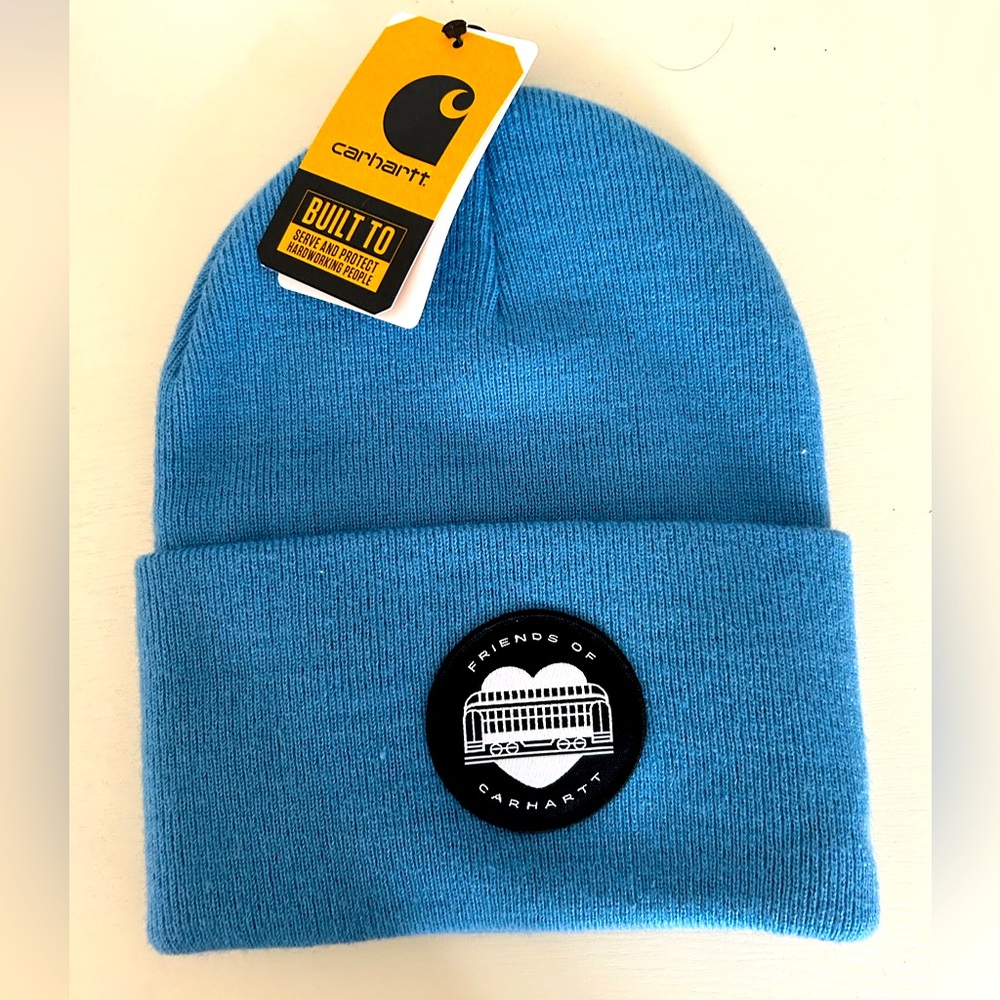 RARE Carhartt Beanie Friends of Carhartt Dual Sided Blue